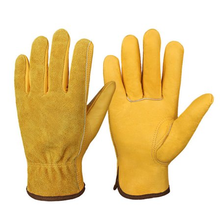 eather Work Gloves Heavy Duty Cowhide Gardening Gloves for Wood Cutting/Construction/Truck Driving/Garden/Yard Work for Men Women 1 Pair