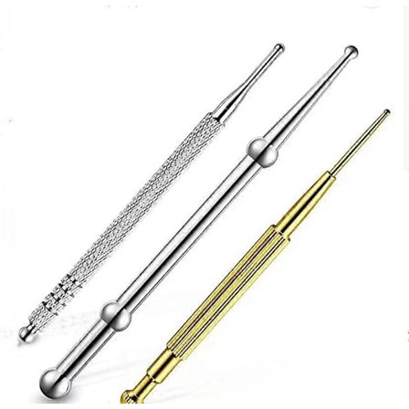 3 stk Massasjeverktøy Akupunktur Rustfritt Stål Akupunkturpunkt Massasjestav Ansiktsrefleksologi Massasje Manuell Akupunkturpenn Inntrekkbar 