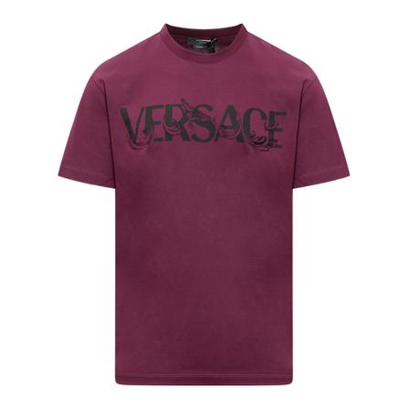 Versace, T-Shirts Paars, Heren, Maat:M