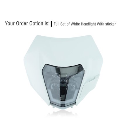 Motorcykel Ny Forlygte Forlygte Hovedlygte Lys Til Ktm Exc Excf Sx Sxf Xc Xcf Xcw Xcfw 125 150 250 300 350 450 530(HVID FORLYGTE)