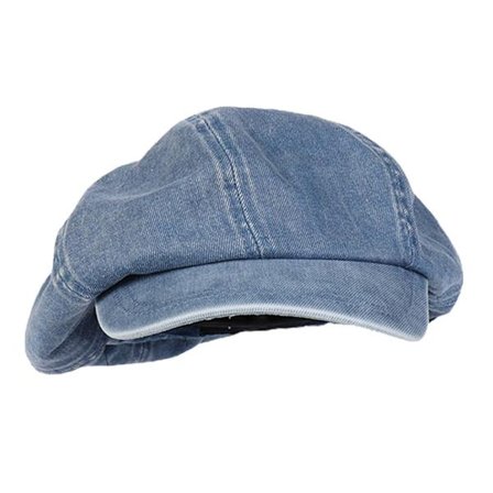 Denim newsboy cap til kvinder, løstsiddende newsboy cap, beanie, beret