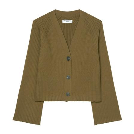 Marc O'Polo Cropped V-neck Vest , Groen , Dames , Maat: M