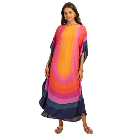 Kvindes Regnbue Plus Size Strand Skjortekjole