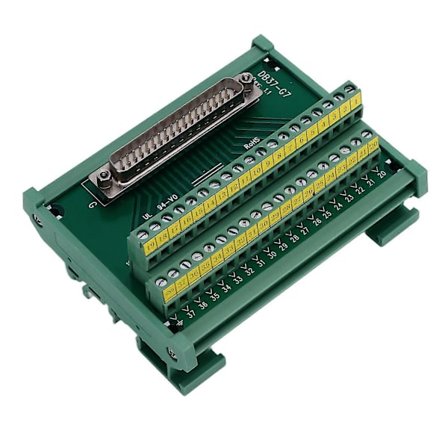 Terminalkort Adapter Anslutningsmodul PCB Breakout Rak Hane med Skal DC 60V DB37‐G7