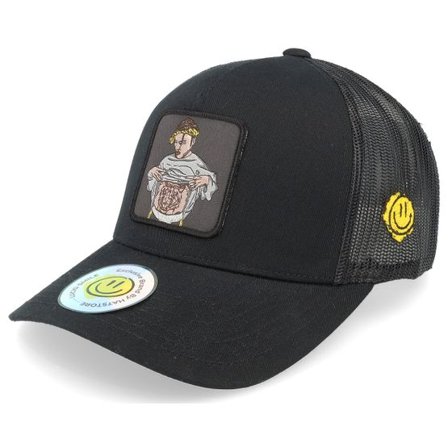 Lucid Smile - Svart trucker Keps - Flexing Abs Patch Black A-framed Trucker @ Hatstore