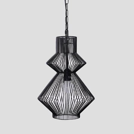 Sort jernpendellampe – 28x40,5 cm industriel stil