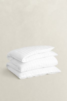 GANT - Stripete dobbeldynetrekk i sateng 200x220cm white