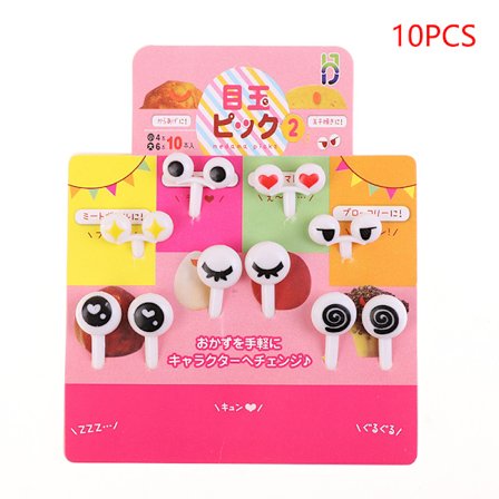 10st/ set Mini e Cartoon Eyes Kawaii Lunch Bento Box Fruit Pi
