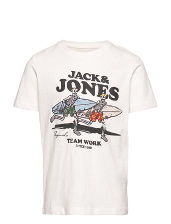 Jorvenice B S Tee Ss Crew Neck Ln Jnr T-shirts Short-sleeved Hvit Jack & J S