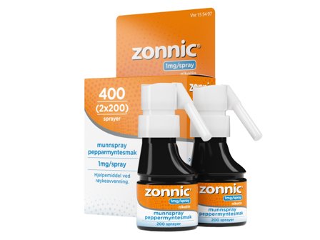 Zonnic 1 mg/spray munnspray, Peppermynte, 2 x 200 doser