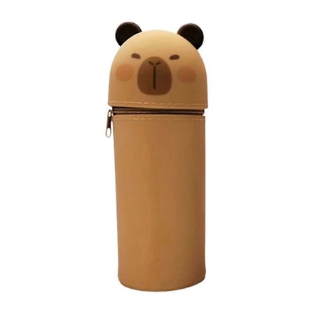 Tegneserie Penalhus Teleskopisk Pennal Myk Silikon Penn Veske Stor Kapasitet Penal Stående Pennal