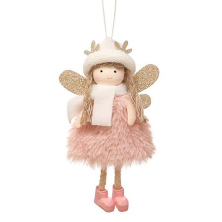 Julepynt Angel Gevirer Plys Dukke Vedhæng Xmas Tree H Pink 15*9*4cm
