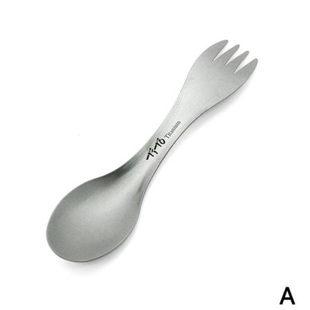 Udendørs Camping Picnic Titanium Ske Gaffel Bestik Letvægts Gaffel Spork Bærbar A8U4