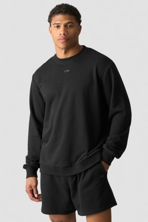 ICANIWILL - Everyday Unbrushed Relaxed Crewneck Black - Oberteile - Herren - ICIW