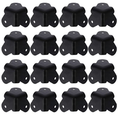 16 st Hörnhörn för högtalarlåda, rundade, metall