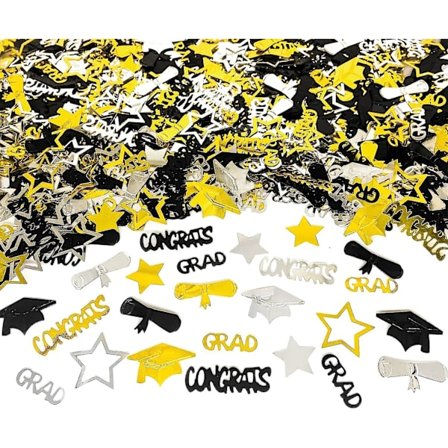 1000 st Konfetti för examen, dekorationer för examen för hemmet, högskola, senior, bal på gymnasiet, metalliskt glitterbordsdekorationer