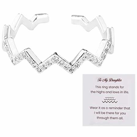 Kvinnor Shining Waves Ringar Personliga smycken Tillbehör Present för kvinnor flickor födelsedag ring greeting card