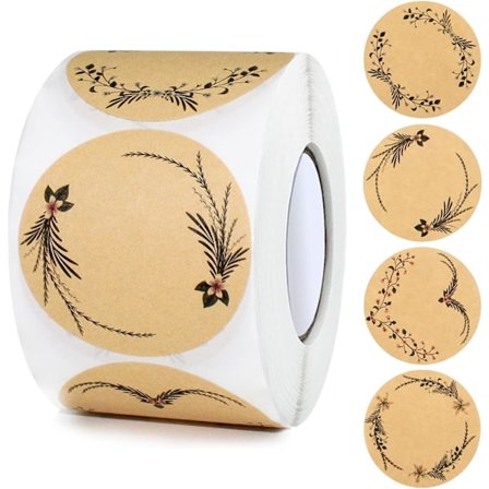 (500 stk Brun) Runde Kraft Klistremerker 5cm Syltetøymerker Selvklebende Kraft Papiretiketter For Gaver Konvolutt Baking Krydder Etikett Krukker