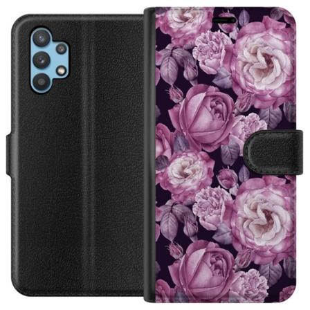 Samsung Galaxy A32 5G Lompakkokotelo Kukat