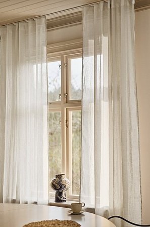 Jotex - Gardin Hørblanding 2-pak Naturlig hvid - LINN - Køb Hørgardiner hos Jotex