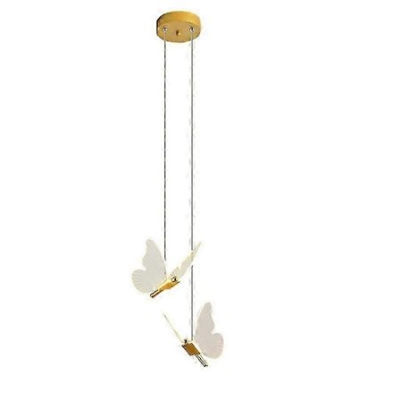 Fjäril LED Pendellampor Nordisk Gyllene Sänglampa Ljuskrona Belysning för Vardagsrum Sovrum Sänglampa B[D]