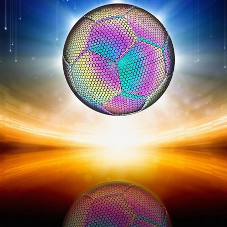 1 hohtava jalkapallo, holografinen jalkapallonumero 4, kiiltävä