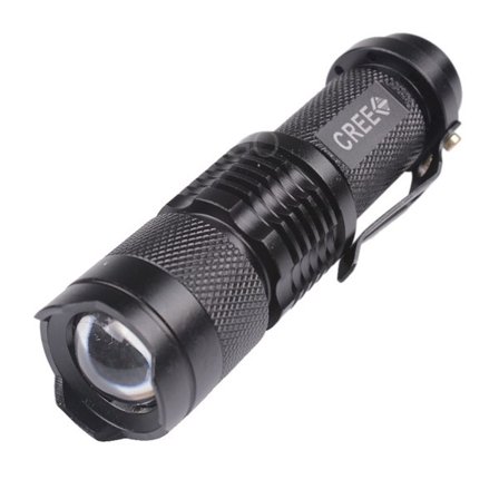 MINI CREE Q5 lommelygte 2000 Lumen VANDTÆT Sort