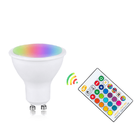 GU10 10W LED-pære 2 stk RGB+ Fjernbetjening