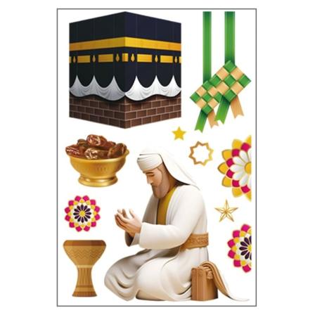Eid Mubarak-klistermærke Ramadan-dekorationer 4 4 4