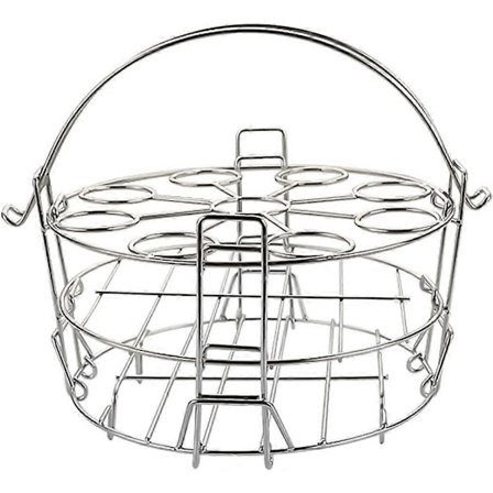 Rund Dehydrator Hylde Æggedampningshylde Rustfrit Stål Tre Lag Stabelbar Æg Mad Fad Dampbakke med Håndtag Køkken