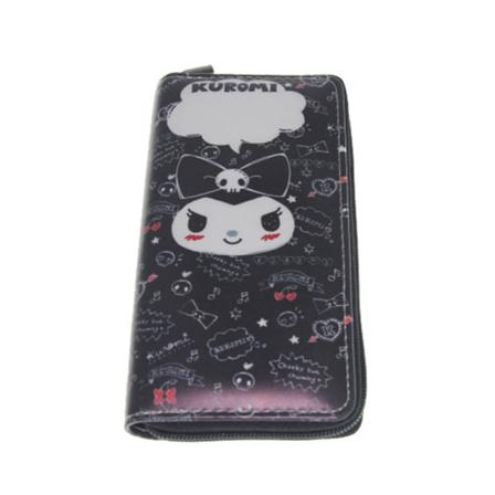Anime Perifer To-Dimensjonal Little Devil Black Pu Long Zip lommebok trykt lommebok Cat