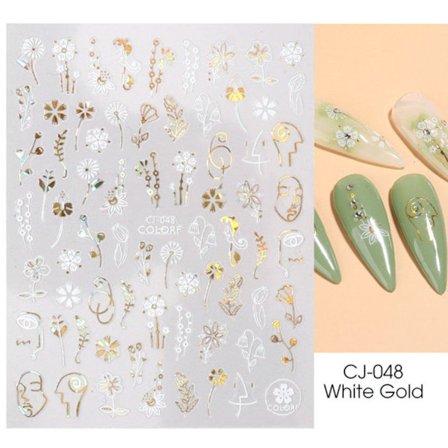 Kynsitarrat 3D Bronzing Flowers CJ-048