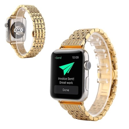 Apple Watch Series 5 44mm exquisite rhombus klockarmband - guld