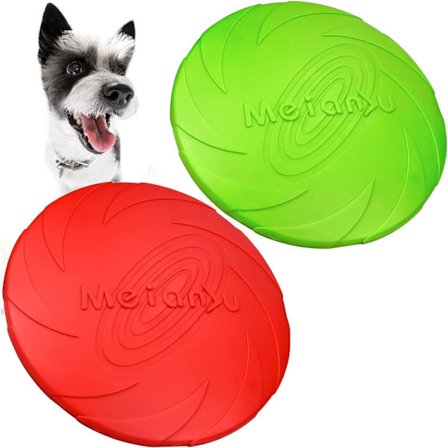 2 st Hund Frisbees Hund Leksak Flygande Tallrikar Gummi Flygande