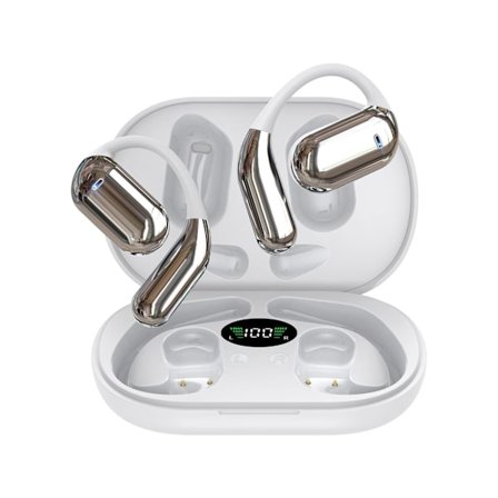 Öppna Trådlösa Sporthörlurar med Inbyggd Öronkrok Bluetooth Vit