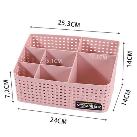 Förvaringskorg, kosmetisk låda förvaringslåda, plastförvaringslåda skrivbord 5 galler förvaringslåda multifunktionell förvaring skrivbord sovrum 