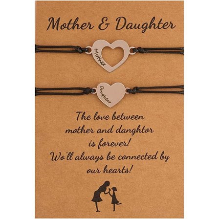 Mor-datter armbåndssæt til 2 matchende armbånd til mor og datter gave fra mor datter hjerte armbånd til kvinder