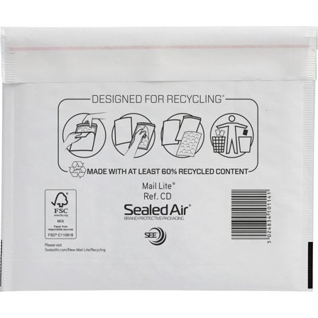 MAIL LITE Bubbelpåse C/D 22 180x160mm remsa 10/fp - Lyreco - Emballage och lagerutrustning - Kuvert och postemballage - Bubbelpåsar