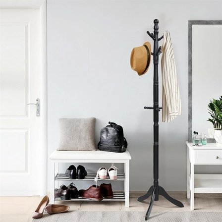 Frittstående kleshenger i tre - Svart