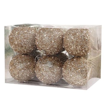 Julekulepynt, juledekorasjoner, champagne juletrepynt