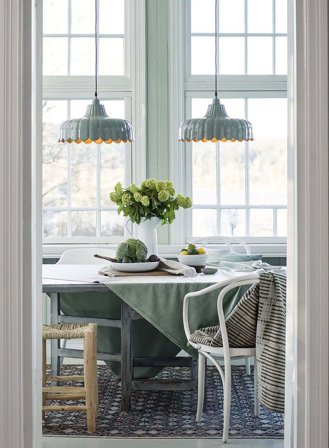 Wells taklampe Ø43 - grønn/gull