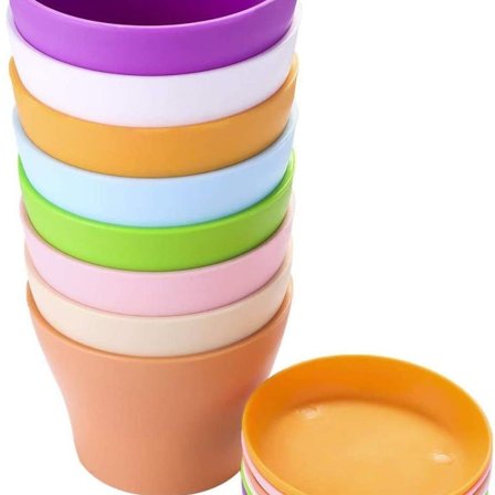 8 st 14 cm färgglada plastblomkrukor, 8 växtfärger
