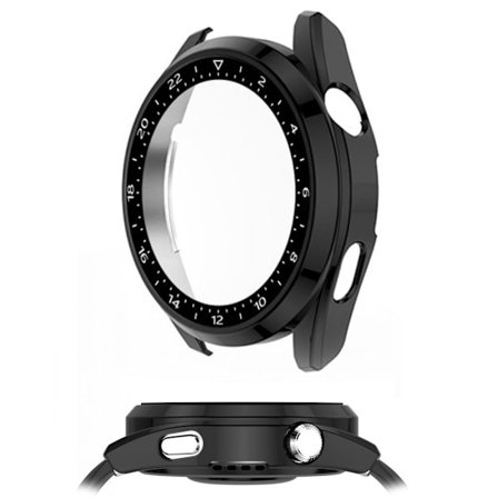 Huawei Watch 3 Pro mittakaavassa design kehys + karkaistu lasi näytönsuoja - Musta