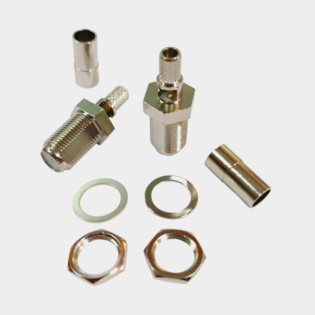 Connecteur VHF F-femelle 1852-Marine, pour câble coaxial RG58, sertissage, 2-pack