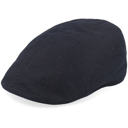 Stetson - Noir flatcap Casquette - Ivy Cotton Twill Black Flat Cap @ Hatstore