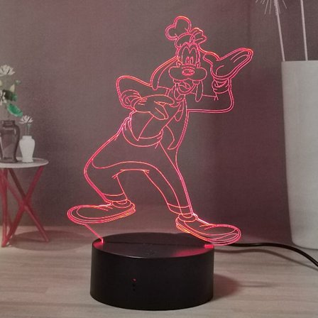 Goofy 3D nattlampa, Mickey sovrum sänglampa Goofy Goof