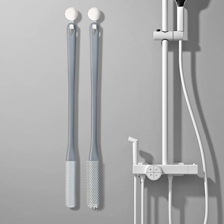 2 kpl Silikoninen varpaiden puhdistusharja, varpaiden puhdistusharja pitkällä kahvalla, varvasvälien puhdistusharja, jalkojen pesuharja suihkussa 