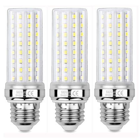 3 stk. 20W LED Majslys Pærer, 150W Ækvivalent Glødepære, 2300lm, 4000k Neutral Hvid, E27 Edison Skrue Lyspærer {db}