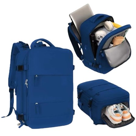 45x36x36 Vandtæt og Rummelig Håndbagage med Skorum og USB-port Multifunktionel Tyverisikret Rygsæk til Rejser og Udflugter