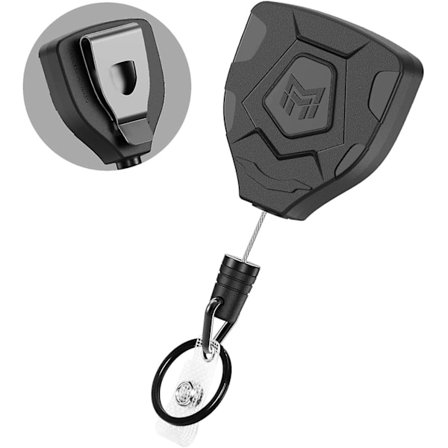 Tungt uttrekkbart nøkkelring med belteklips, uttrekkbar ID-merkeholder, uttrekkbar merkesholder med 31,5 ståltråd og nøkkelring, 9,0oz